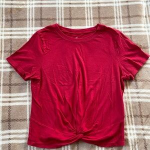 Knotted Red Crop Top